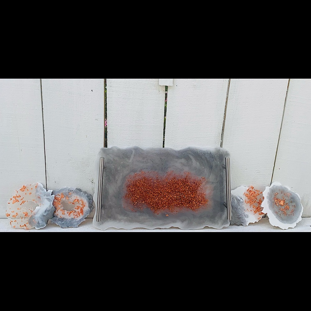 Resin trey/ coaster set